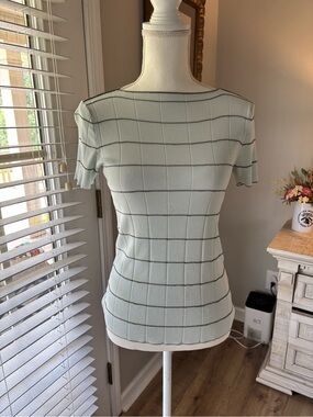 Armani Collezioni striped boat neck short sleeve  shirt size 6